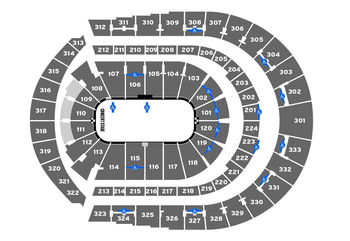 Stadium Seating Map, Nashville Live Music Venues